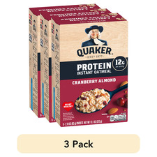 (3 pack) Quaker Protein Instant Oatmeal, Cranberry Almond, 12g Protein per Servi picture