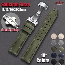 Waterproof Sailcloth Watch Band Quick Release Butterfly Buckle Strap 18mm-22mm D picture