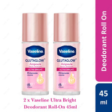 2 x Vaseline Ultra Bright Deodorant Roll-On 45ml - Brightens & Smooths Underarms picture