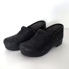 Dansko Professional Black Oiled Leather Clogs Womens Size 40 Slip On Shoes picture