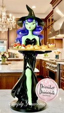 December Diamonds Purple Hair Witch W Tray Halloween 24.5” IN STOCK-RTS  NIB picture