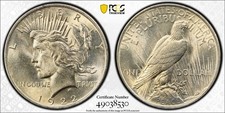 1922 (P) Peace Dollar PCGS MS 62 picture
