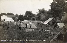 Camp of Troop E 13 U.S. Cavalry at Churchtown PA 1908 RPPC Photo Postcard COPY picture