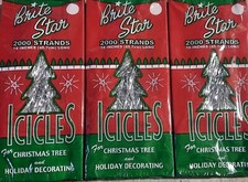Lot of 3 Vtg Style Brite Star 18” Icicles Christmas Tree 2000 Strand Tinsel USA  picture