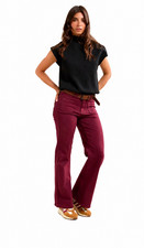Toxik3 Women's Burgundy Wide Leg Jeans High Waisted Super Stretch Denim picture