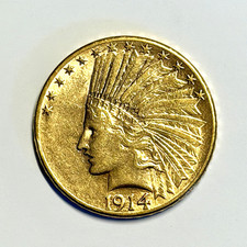 1914 - D Indian Head $10.00 Gold Eagle Coin picture
