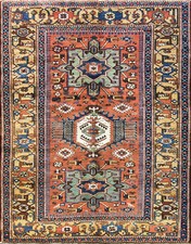  Antique Karaja Heriz Serapi Rug 5'2