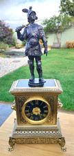 Decorative Antique French Figural Mantel Clock by Japy Freres c1880 picture