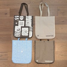 Lot 4 Lululemon Large Reusable Shopping Tote Bags 💙 Blue Tan Brown 🤎 *NEW* ⚡ picture