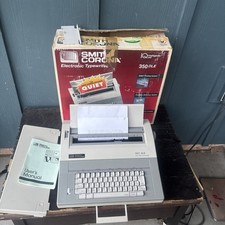 Vintage Smith Corona 350 DLE Electronic Typewriter Silver Ash W Box Spell Right picture