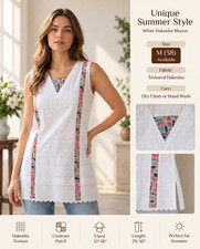 Women's white hakooba sleeveless blouse in M picture