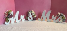 Mr. & Mrs. Rustic Wooden Wedding Sign Table Decor Cedar Rose Flowers picture