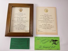 Vtg 1981 1989 Presidential Inauguration Memorabilia Set Framed Bush Reagan 4pc picture