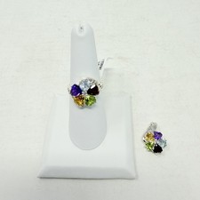 Shop LC Multi Gemstone Pendant without Chain and Ring Set Sterling Silver 5312 picture