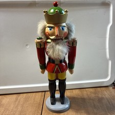 Vintage German King Nutcracker Erzgebirgische Volkskunst Germany Large 14” picture