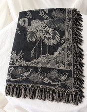 Luxury Jodhpur Indian Woven Throwbedspread Reversible Bird Floral   100” x 86