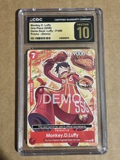 LOW POP Monkey.D.Luffy  P-080 One Piece Demo Stamp CGC Pristine 10 picture