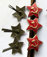 1960s Red Star Pin Soviet Vintage Badge Communist Symbol Red Army Cockade USSR picture