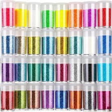 Fine Glitter, 32 Jars, Each 8g GlitterAssorted Set for Color Arts, Craft, Makeup picture