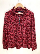 Chico’s Women’s Quarter Zip Top Size 2 Large Red picture