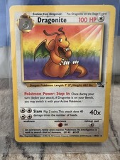1999 Pokemon Fossil Dragonite 19/62 Unlimited Non-Holo Rare WOTC Vintage LP picture