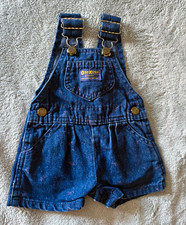 Vintage OshKosh B'gosh Baby 3-6M Denim Confetti Short Overalls  picture