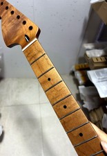left big head Roasted flame Maple 22 fret guitar neck DIY matte parts picture