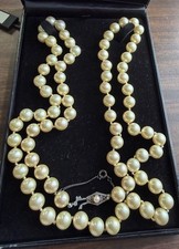 vintage sterling silver clasp Faux Pearl Necklace picture