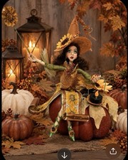OOAK  Art Doll Witch, Autumn, by Gerri Ridge, Fall/Halloween Polymer Clay picture