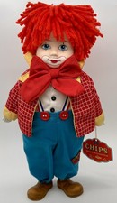 Vintage Russ CHIPS Musical Porcelain Clown Doll 4559 Send In Clowns Works Box picture