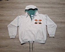 Vintage 90s Miami Hurricanes UM Football Crable Pullover Hoodie Sweatshirt XL  picture