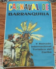 Vintage Mid Century Travel Poster Carnaval Barranquilla Colombia 19x27 Movifoto picture
