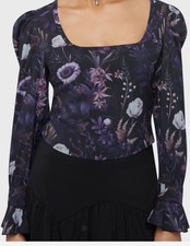Killstar Medium Dusk's Garden Top Long Sleeve BNWT Gothic Alternative Dark picture