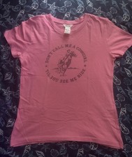VTG Abercrombie & Fitch Y2K Womens ‘DONT CALL ME A COWGIRL’ Humor Tee Size M picture