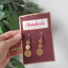 Vintage Isabelle de Borchgrave Art Work Dangle Drop Earrings Paper Artwork picture
