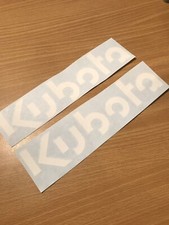 KUBOTA 12” WHITE NEW LOGO TRACTO VINYL DECAL STICKER - SET OF 2 Tractor picture
