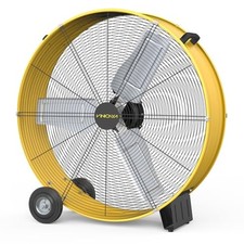 BLACK/YELLOW - VINICAYA 30 INCH HIGH VELOCITY FLOOR FAN, 3-SPEED HEAVY DUTY picture