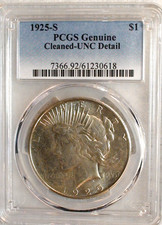 1925 S Peace Silver Dollar PCGS UNCIRCULATED BETTER DATE $1 Coin BUY IT NOW picture