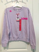 Wildfox Women's Crewneck Pullover Sweatshirt Dogs Love Me Purple/Pink XS picture