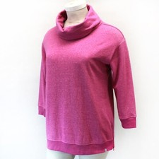 T by TALBOTS Plus Pink Turtle Neck Fleece Sweatshirt PULLOVER Top 0X picture