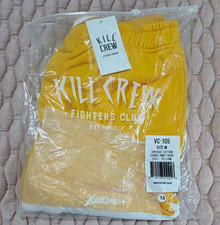 Kill Crew Vintage Cotton Shorts (Mid Thigh Cut) - Yellow/White VC-105 Size M picture