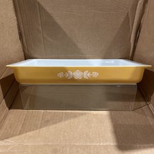 Vintage Pyrex 933 Orange Citrus Daisy Lasagna Dish Pan 13 1/2 x 8 3/4” picture