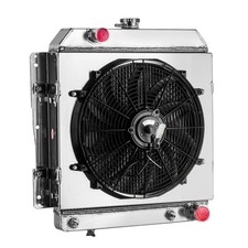 for Chevy 1958 Impala Caprice Belair 4.6l V8 3 Row Aluminum Radiator Shroud Fan picture