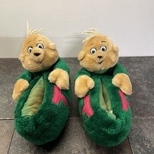 Vtg 1984 Alvin And The Chipmunks Slippers Simon Adult Small 5/6 1984 picture