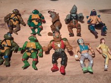 vintage 1980's ninja turtles lot with accessories attic find uncleaned as found picture