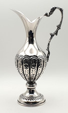 Stunning Antique 800 German solid silver jug with beautiful embossed design picture