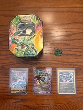 Rayquaza EX XY73, XY141 Holo, V 100/159, Powers Beyond Tin, & Mega Rayquaza Pin picture