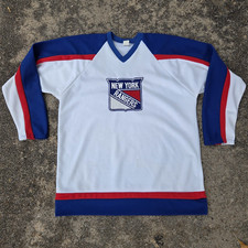 VINTAGE 1976-1978 New York Rangers Shield Jersey #6 Dave Maloney 70s Tag Men L picture