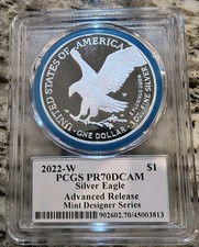 2022-W Proof Silver Eagle PCGS PR70 Advanced Release Emily Damstra MDS 1oz picture