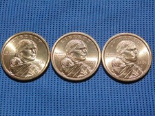 Lot of 3 - 2000 p Sacagawea Dollars Uncirculated - # AC7 picture